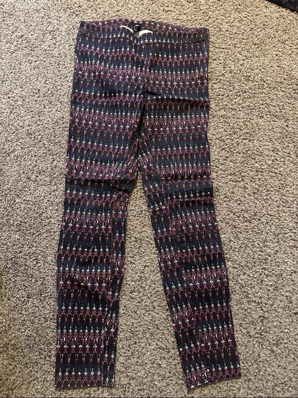 H&M Black Leggings with Red Pattern